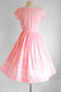 Vintage 1950s Dress - Pink Gingham Plaid Cotton w Bow Appliques Sundress Size M