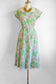 Vintage 1940s to 1950s Dress - Escher Style Novelty Print Summer to Autumn Trees Cotton Sundress Size S