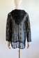 Vintage 1960s to 1970s Hooded Jacket - Summer Goth Black Pointy Hood Mystical Moon Cover-Up Size XS to M