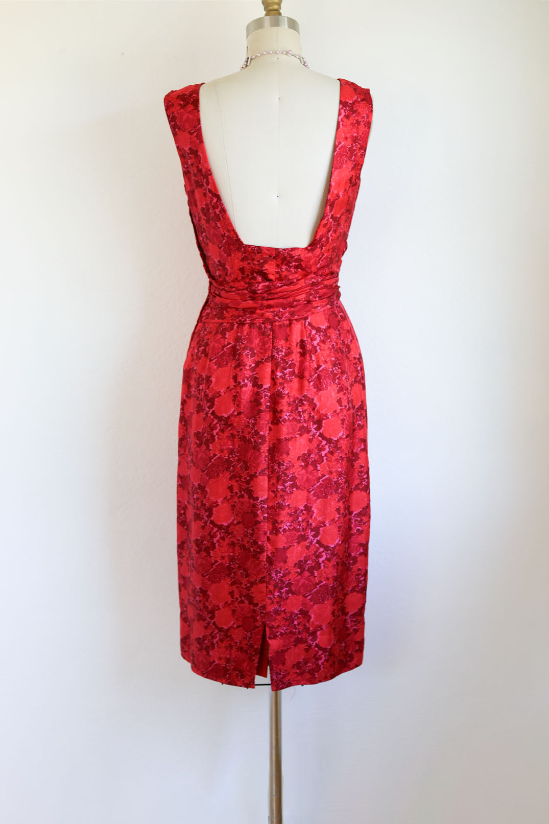 1950s dress red Vintage Prom Strapless Tulle Ball Gown Sz M Poppy's Vintage Clothing D E T A I L S 1950s Halterneck Red Sateen Dress