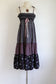 Vintage 1970s Dress - Darling Summer Goth Vicky Vaughn Cotton Calico Boho Sundress Size XS to L