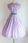 Vintage 1950s Dress - Lavender Green White Cotton Sleeveless Plaid Shirtwaist Sundress Size M