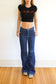 Vintage 1970s Denim Jeans - Maverick Dark Cotton Bell Bottoms Flares Pants Size M - Waist 28"/29"