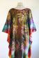 Vintage 1990s Y2K Dress - Amazing Fern + Rainbow Tie-Dye Gauze Cotton Kaftan Sundress Size XS to XL