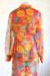Vintage 1960s Dress + Jacket Set - Citrus Hues Silver Lurex Metallic Hibiscus Tropical Print Maxi Sundress + Blouse Size L