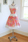 Vintage 1950s to 1960s Dress - Dreamy Unicorn Pastels Big Butterfly Novelty Border Print Cotton Sundress Size XS to S