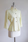 Vintage 1940s Pale Butter Gabardine  Blouse - Casual Debs Top w Pockets + Chocolate Celluloid Buttons Size M