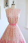 Vintage 1950s Dress - Hot Pink Silk Novelty Border Print "Lace" Sundress Size S