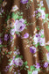 Vintage 1960s to 1970s DeWeese Dress - Divine Cotton Violet Rose Print Bra Sundress Size M to L