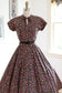 Vintage 1950s Dress - A Dream! Black Floral Cotton w Pink Rose Print & Full Circle Skirt Size XS to S