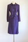 Vintage 1950s to 1960s Suit - Handmacher Purple Sharkskin V-Detail Jacket Skirt Size L