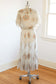Vintage Y2K Dress - RARE Jovovich Hawk 1930s Ethereal DREAM Maxi Gown Cream w Soft Muted Print in Fluttery Chiffon Silk Size XS to M