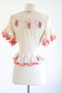 Vintage 1970s 1980s Crochet Blouse - Hand-Made Lim's Pastel Fever Dream 3D Cardigan Top Size XS to M