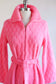 Vintage 1960s to 1970s Faux Fur Robe - BARBIE BOX Glam Pink Furry Zipper Front Belted House Coat Size XS to M