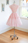 Vintage 1950s Party Dress - Soft Pastel Pink + Daisy Print Cotton Voile w Keyhole + Princess Seams Shirtwaist Sundress Size S