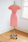 Vintage 1950s Dress - SWEETIE PIE Lanz Original 1958 Dated Pink + Tangerine Cotton Pique Size S