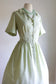 Vintage 1960s Dress - Super Soft Cotton Blend Honeydew Melon Green Shirtwaist Size L