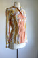 Vintage 1950s Western Blouse - Soft Autumn Hues Cotton Panhandle Slim Fitted Pearl Snap Top Size M