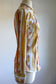 Vintage 1950s Western Blouse - Soft Autumn Hues Cotton Panhandle Slim Fitted Pearl Snap Top Size M