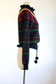 Vintage 1970s does 1940s Sweater - Cutest Black Rainbow Fair Isle Cardigan w Pom Poms Size M