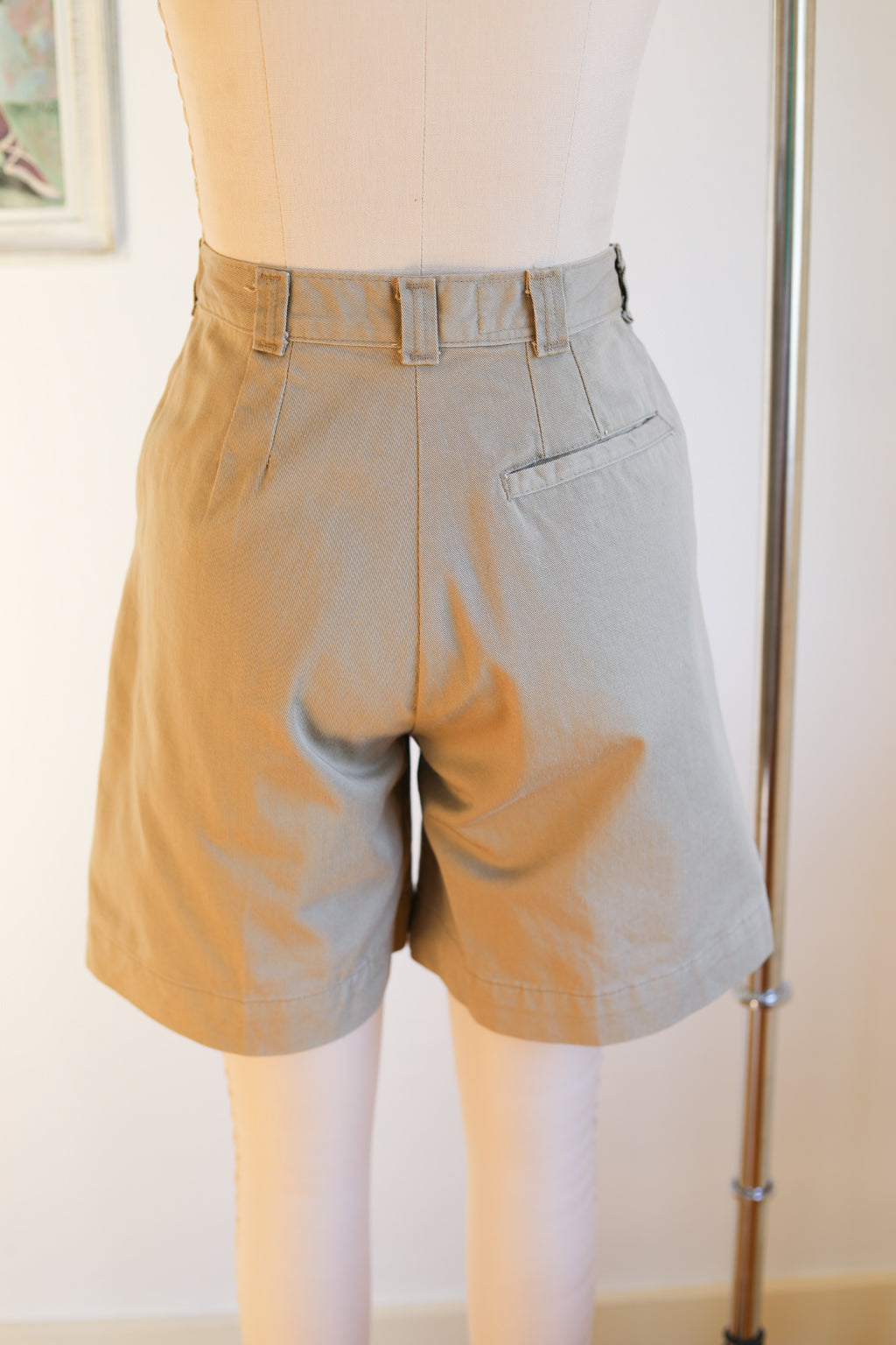 RARE Vintage 1980s does 1940s Deadstock Khaki Cotton Twill Adventure Utility Shorts -- Choose Your Pair!