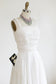Vintage 1940s to 1950s Dress - STUNNING Ivory White Cotton Organdy Layered Circle Skirt Gown Size XS