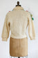 Vintage 1960s ULTIMATE MOHAIR Sweater - Beyond Belief 3-D Candy Pastel Pom Pom Flowers + Vines Ivory Designer Cardigan Fits Size S to L