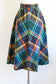 Vintage 1970s Skirt - Cozy Wool Rainbow Autumn Plaid Bias High Waist Size Small