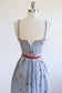 Vintage 1970s to 1980s Dress - ADORABLE Lanz Original Apple Novelty Print + Hickory Stripe Cotton Sundress Size XS