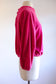 Vintage 1960s Blouse - Documented 1966 Shocking Pink Terry Cloth Knit Rockabilly Designer Batwing Sweater Top Size M to XL