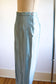 Vintage 1980s does 1960s Stirrup Pants - Sexy Ice Blue-Green Polished Cotton Rayon Side Zip Stretch Slacks Size L W32"