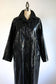 Vintage Early 1960s Wet Look Raincoat - Shiny British Black Vinyl Crocodile Fetish Rainwear All-Weather Coat Size M to L
