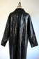 Vintage Early 1960s Wet Look Raincoat - Shiny British Black Vinyl Crocodile Fetish Rainwear All-Weather Coat Size M to L
