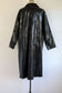 Vintage Early 1960s Wet Look Raincoat - Shiny British Black Vinyl Crocodile Fetish Rainwear All-Weather Coat Size M to L