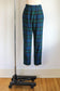 Vintage 1950s to 1960s Pantsuit - Pendleton Wool Plaid Sporty Jacket + Cigarette Pants Rare Knitwear Size S to M