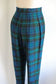 Vintage 1950s to 1960s Pantsuit - Pendleton Wool Plaid Sporty Jacket + Cigarette Pants Rare Knitwear Size S to M