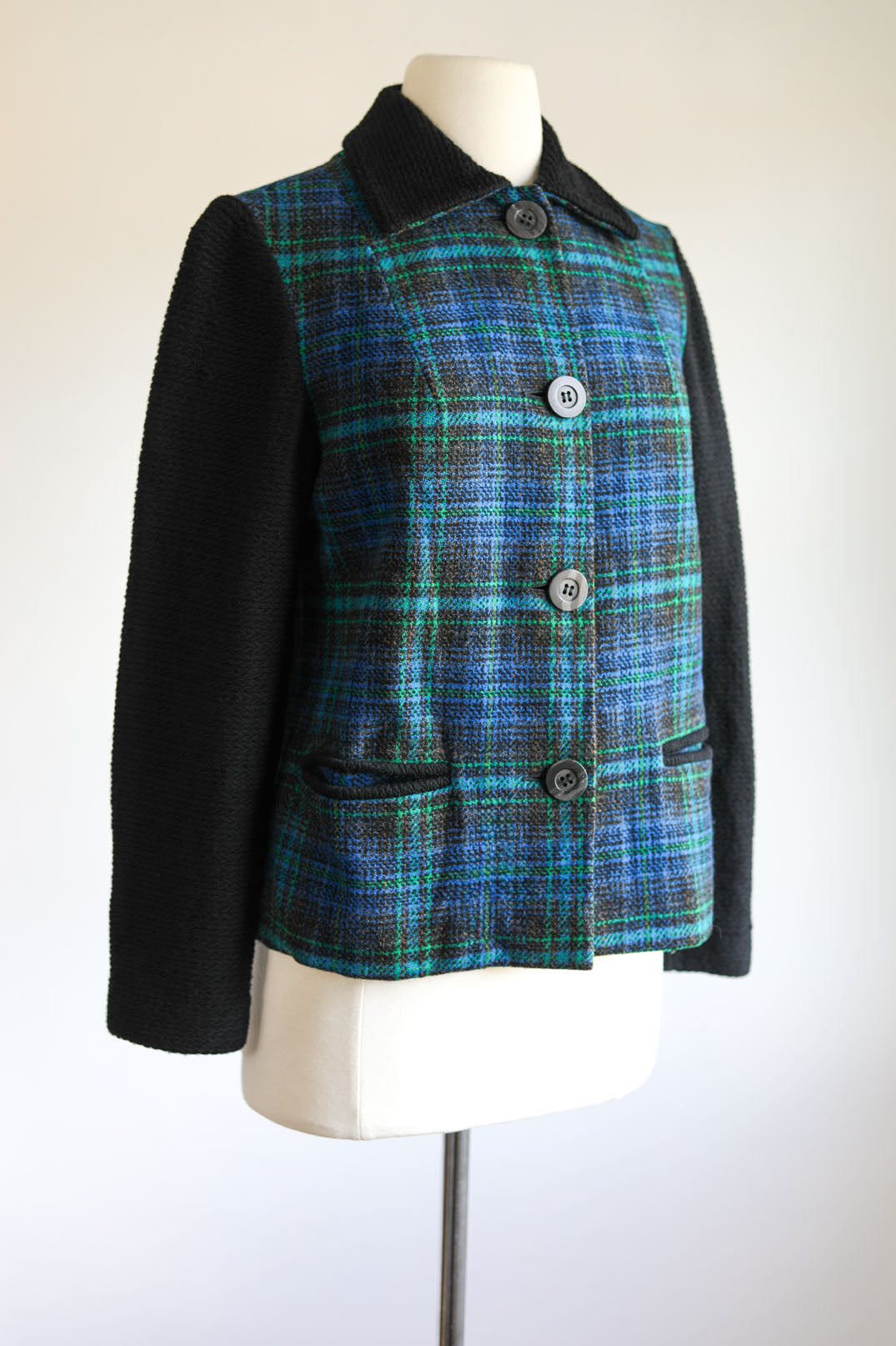 Vintage 1950s to 1960s Pantsuit - Pendleton Wool Plaid Sporty Jacket + Cigarette Pants Rare Knitwear Size S to M