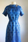 Vintage 1960s Lurex Dress - Rare Sapphire Blue Sparkling Metallic Cocktail Dress Size M
