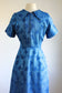 Vintage 1960s Lurex Dress - Rare Sapphire Blue Sparkling Metallic Cocktail Dress Size M
