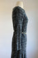 Vintage 1960s to 1970s Knit Dress - Slinky, Cozy Saba Designer Space Dye Knitwear Stormy Gray + Charcoal w Flippy Skirt Size M to L