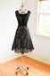 Vintage 1930s to 1940s Dress - GLORIOUS Art Deco Summer Goth Sheer Chantilly Lace + Mesh w Beads + Jet Glass Buttons Dress Size L - XL