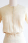 Vintage 1930s Knit Dress - Buttercream Hand-Made Knitwear Dress w Bell Pull Front Metal Zipper Size S to M