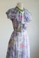 Vintage 1970s Dress - Soft, Undeniably Pretty Lavender Pink Apple Green Giant Flower Sundress Size M to L