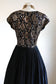 Vintage 1950s to 1960s Dress - Volup! “Mode O’ Day” Black Silver Gold Metallic Lurex Cocktail Party Dress Size XL