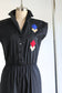 Vintage 1970s does 1950s Jumpsuit - Black Cotton Rockabilly Atomic Diamond Appliques Romper Size XS to S