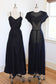 Vintage 1940s Evening Dress - Volup! A REAL BEAUTY QUEEN's Midnight Blue Sheer Gown w Flame Bust + Taffeta Slip Size L to XL