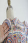 Vintage 1930s Dress - VERY PRETTY Silky Cold Rayon Puff Sleeve Rosana Frock w Blue, Mustard, Orange Paisley Print Size M