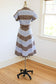 Vintage 1940s Dress - SOFT + SUPER CUTE Cotton Chambray Shirtwaist in Delphite, Cocoa, White Stripes Size L to XL