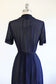 Vintage 1940s Dress - GLORIOUS Midnight Blue Sheer Chiffon Shirtwaist Dress w Beautiful Details Size M - L