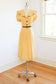 Vintage 1940s Dress - FLOWY + PRETTY Honey + Coffee Butcher Linen Shirtwaist Babe Size L - XL